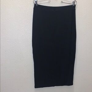 Level Eight Elegant Black Midi Pencil Skirt Lined